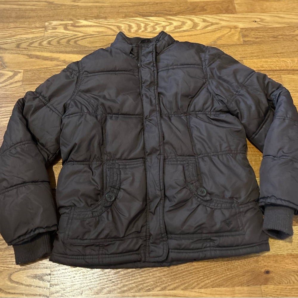 Justice Brown Faux‎ Sherpa Lined Puffer Jacket for Kids, Size 12